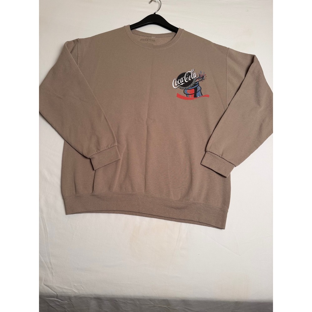Coca-Cola Graphic Crewneck Sweatshirt Sun Back Print You Cant Beat The Feeling